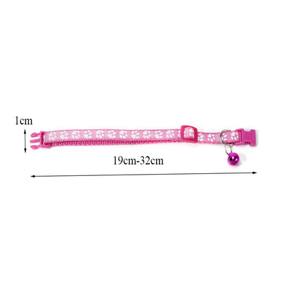 Fashion Pet Cats Collar Colorful Pattern Cute Bell Adjustable Collars for Cats Kitten DIY Ring Necklace Pet Accessories