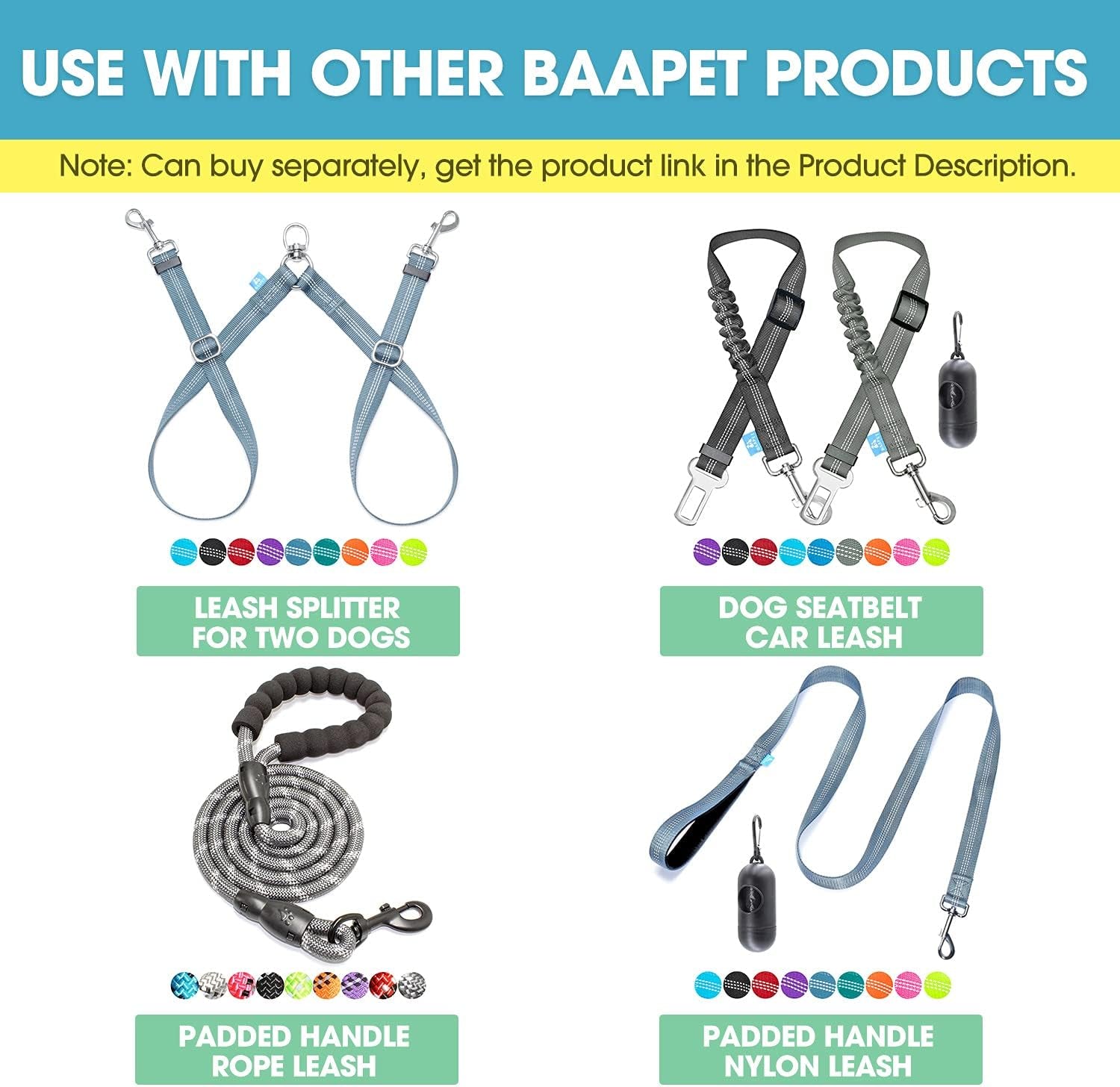 Comfortable Dog Collar with Double Security Dual D-Ring and ID Tag Hanger for Small Puppy, Medium and Large Dogs (L - 1.0" X (16"-24"), Grey)