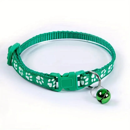 Fashion Pet Cats Collar Colorful Pattern Cute Bell Adjustable Collars for Cats Kitten DIY Ring Necklace Pet Accessories