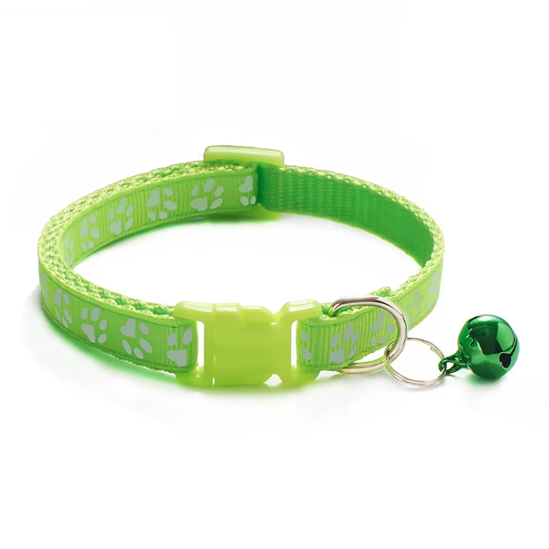 Pet Cat Bell Collar Dog Print Cat Collar Multiple Colors Optional Necklace Ring Cat Rope Collar Pet Supplies