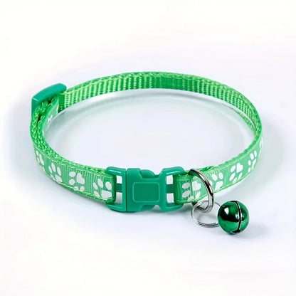 Fashion Pet Cats Collar Colorful Pattern Cute Bell Adjustable Collars for Cats Kitten DIY Ring Necklace Pet Accessories